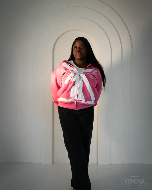 Marked By The Cross Zip-Up Hoodie - PINK